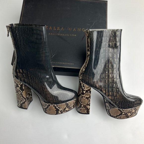 Azalea Wang snake print platform bootie - Picture 2 of 2